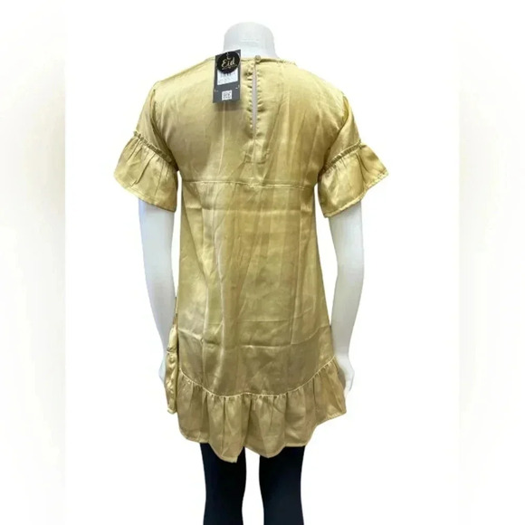 Threadbare NWT Gold Metallic SS Midi Shift Dress Size 11/12 Years - Picture 3 of 7